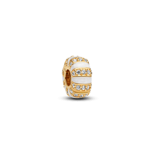 Charm Ouro Separador Branco Brilhante