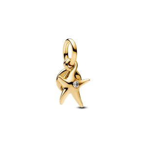 Charm Ouro Pendente Estrela Do Mar Com Zirconia