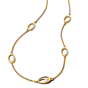Corrente Ouro com Pérola Branca Oval