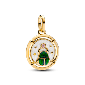 Charm de Ouro Medalhão Besouro Escaravelho  Brilhante