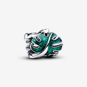 Charm Prata Folha Monstera