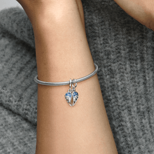 Charm Prata Pendente Divisível Asas de Anjo em Pavé