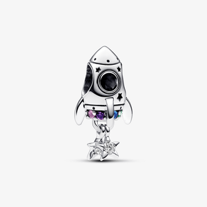 Charm Prata Foguete Espacial Love