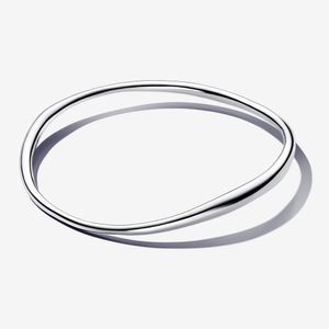 Bracelete De Prata Rigido Ondulado