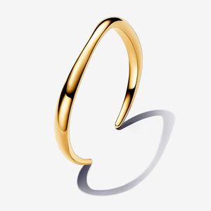 Bracelete Ouro Rigido Aberto Ondulado