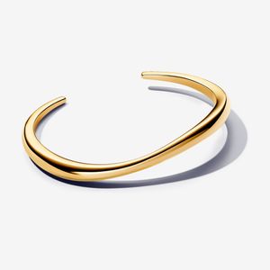 Bracelete Ouro Rigido Aberto Ondulado