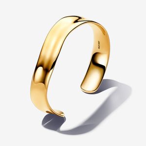 Bracelete De Ouro Rigido Aberto Ondulado