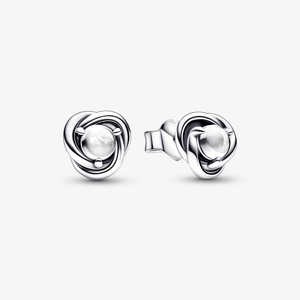 Brinco De Prata Pequeno Eternidade Com Zirconia