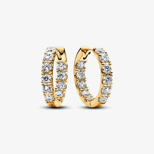 Brinco Argola Ouro Eternidade com Zircônias