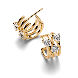 Brinco De Argola Pequeno De Ouro Três Corações