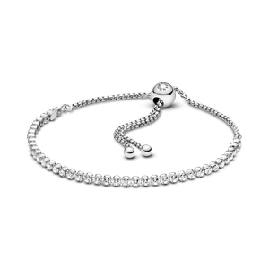 Bracelete Cordao Brilhante Em Prata De Lei