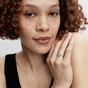 Anel De Prata Pequeno Quadrado Brilhante