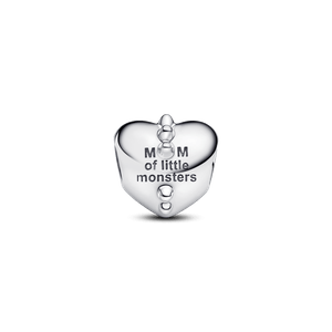 Charm Prata Coração Monstrinhos Da Mamãe