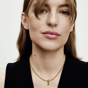 Charm De Ouro Pendente Círculo Da Eternidade Esmeralda