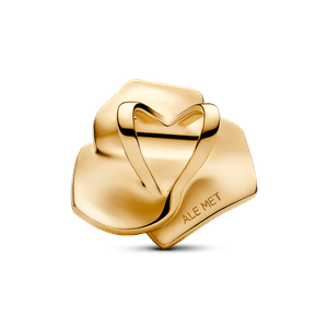 Charm Ouro Grande Rosa Brilhante