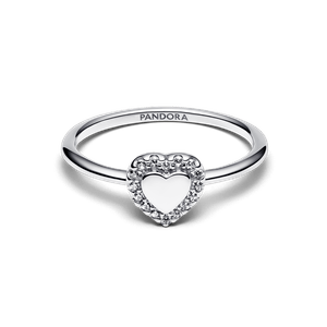 Anel De Coração Prata Com Zircônias Gravável