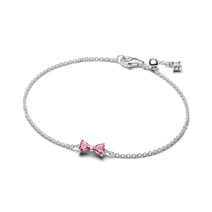 Bracelete Prata Maleavel Pequeno Laco Rosa