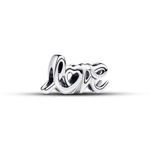 Charm De Prata Love Manuscrito