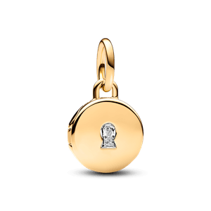 Charm De Ouro 14k Pendente Medalhão Love Gravável