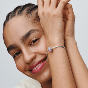 Charm Prata Separador De Opala Lavanda