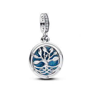 Charm Prata Pendente árvore Da Família Infinita